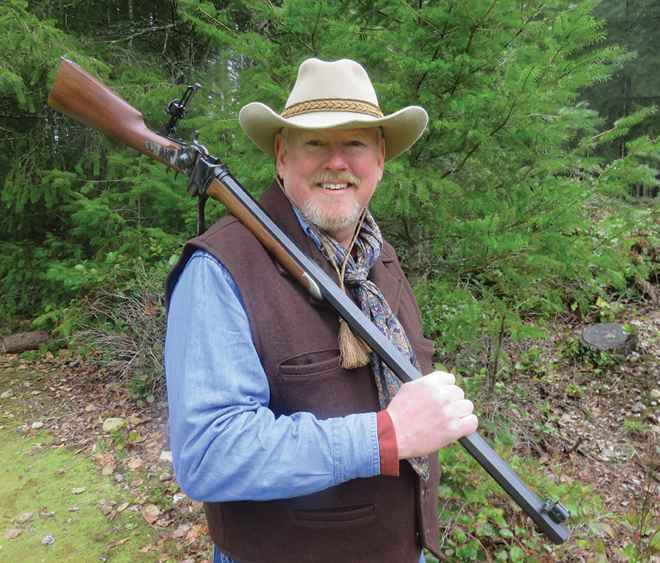 Author Mike Moran looking very pleased with his Sharps.